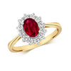 Ladies 18ct Yellow Gold Ruby And Diamond Cluster Ring