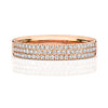 18ct Rose Gold Treble Row Of Brilliant Cut Diamonds Ladies Diamond Dress Ring