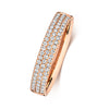 18ct Rose Gold Treble Row Of Brilliant Cut Diamonds Ladies Diamond Dress Ring