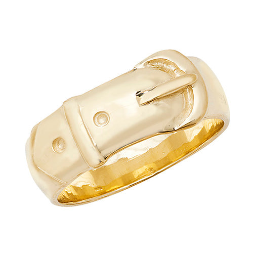 9ct Yellow Gold Plain Buckle Ring