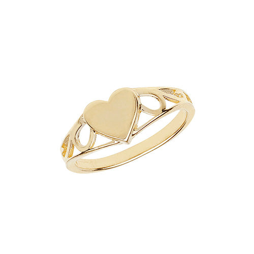 Children's 9ct Gold Heart Signet Ring