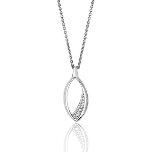 Sterling Silver Marquise Shaped Cubic Zirconia Pendant