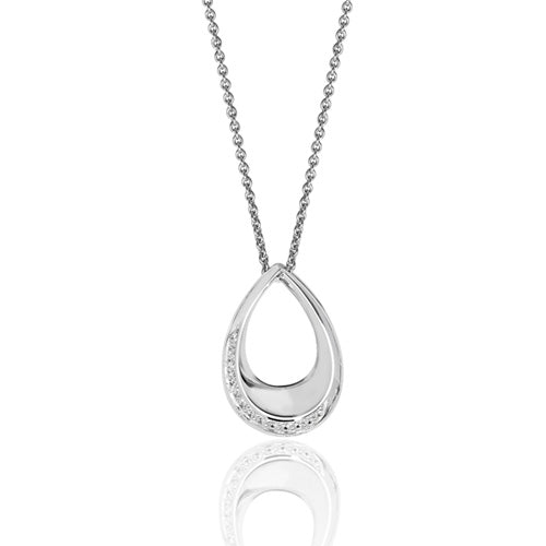 Sterling Silver Pear Shaped Cubic Zirconia Pendant