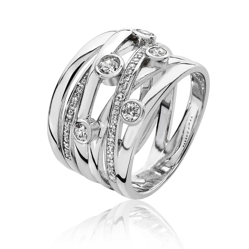 Sterling Silver Ladies AAA Cubic Zirconium Dress Ring