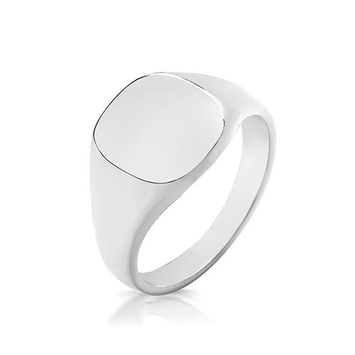 Gents Silver Cushion Signet Ring