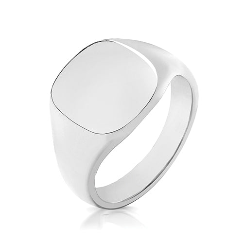 Gents Sterling silver Cushion shaped Signet Ring