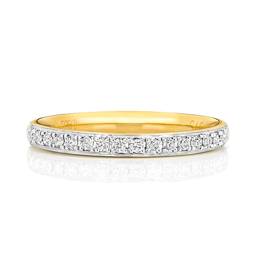 0.16ct 9ct Yellow Gold Ladies Brilliant Cut Diamond Eternity Ring
